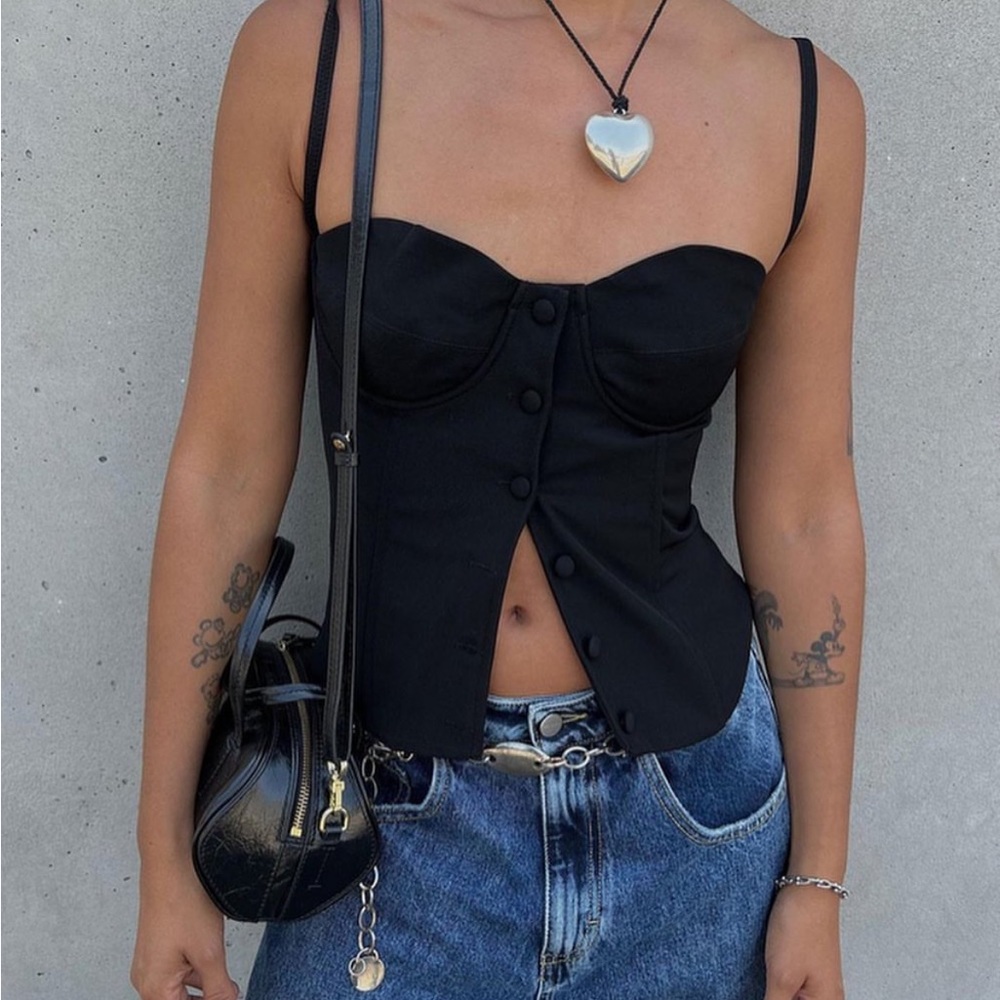 Rumored Real Romance Black Bustier Corset Top